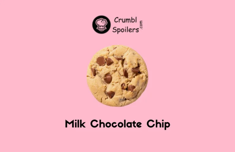 Fresh-baked Crumbl Milk Chocolate Chip Cookies, warm and gooey, in their signature pink box. Order your dozen today!