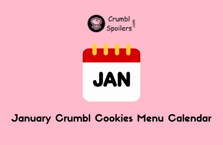 January Crumbl Cookies Menu Calendar